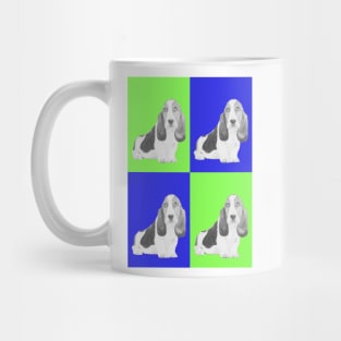 Basset Hound Puppy in blue and green Mug